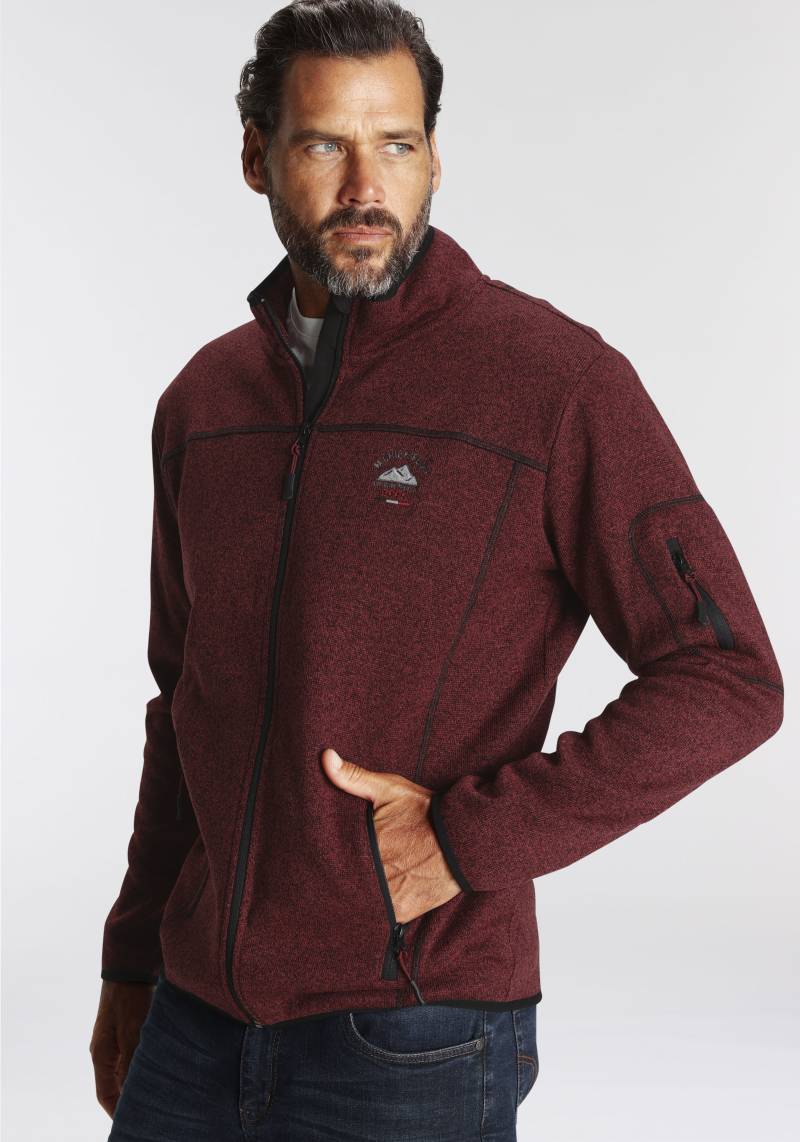 Man's World Strickfleecejacke, für den Herbst, mit Reissverschlusstaschen, mit Stehkragen von Man's World