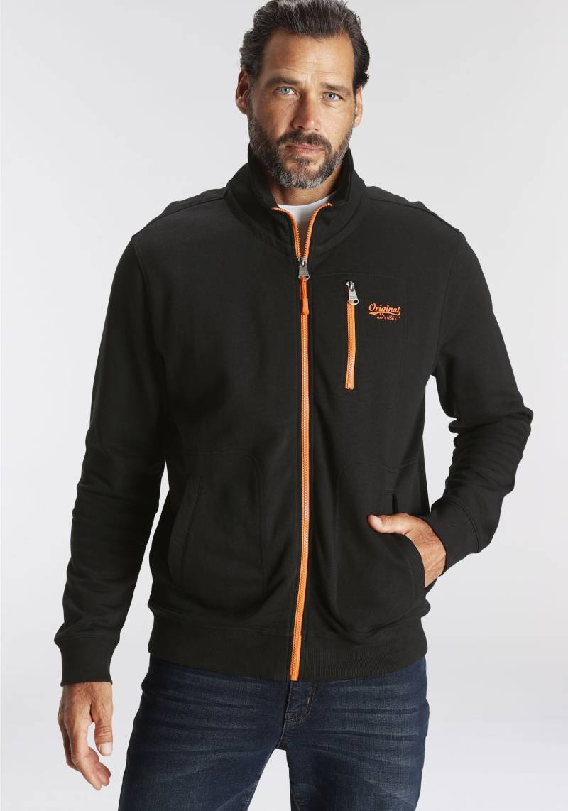 Man's World Sweatjacke, mit kontrastfarbigem Reissverschluss von Man's World