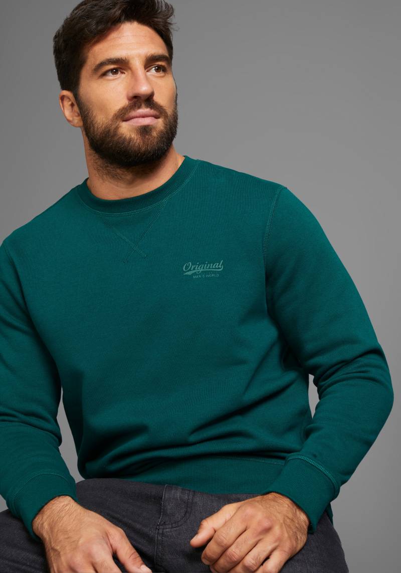 Man's World Sweatshirt, Langarm, Basic-Stil, unifarben, Rundhalsausschnitt von Man's World