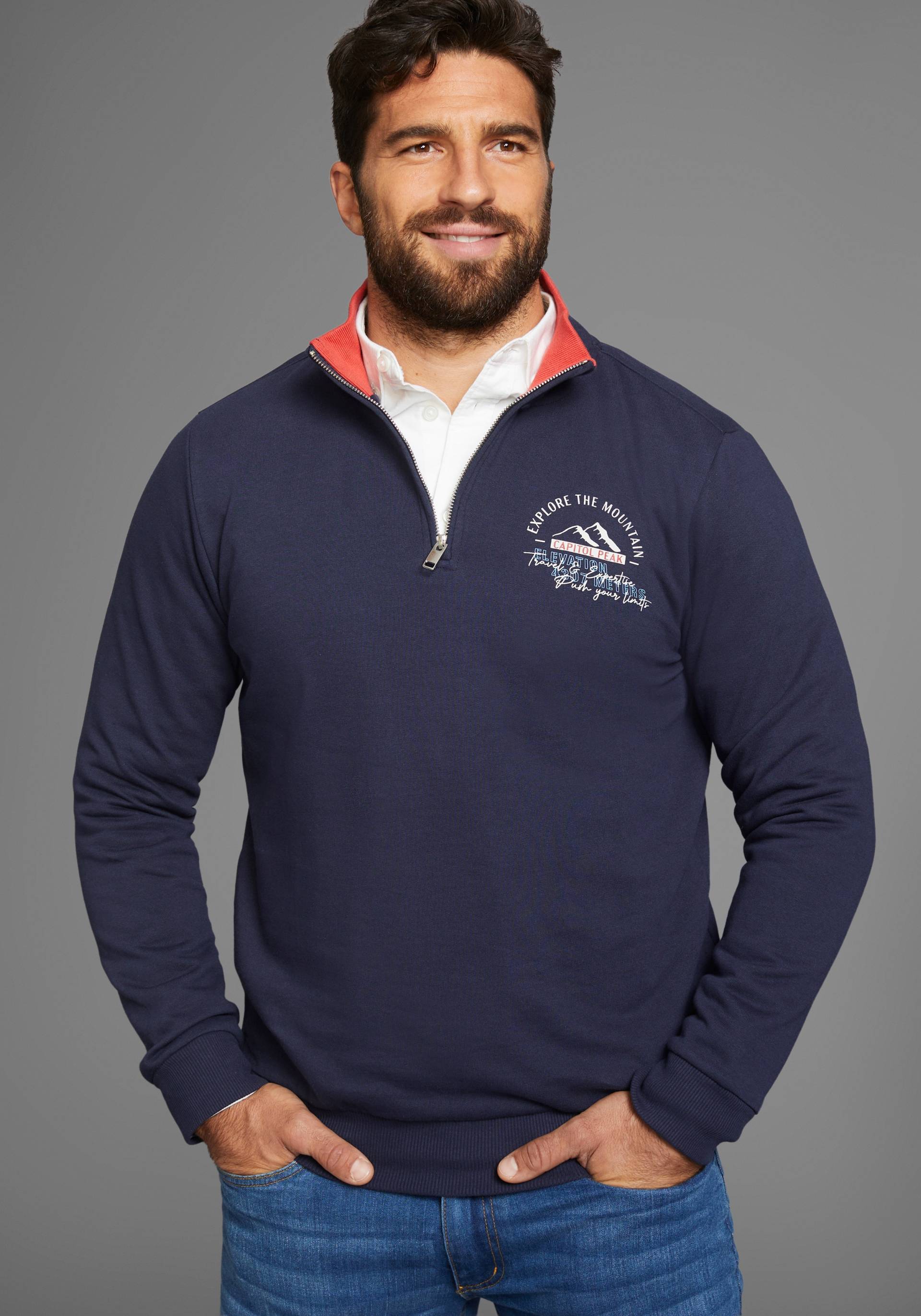 Man's World Sweatshirt, mit Kontrastkragen - NEUE KOLLEKTION Man's World Sweatshirt, mit Kontrastkragen - NEUE KOLLEKTION von Man's World