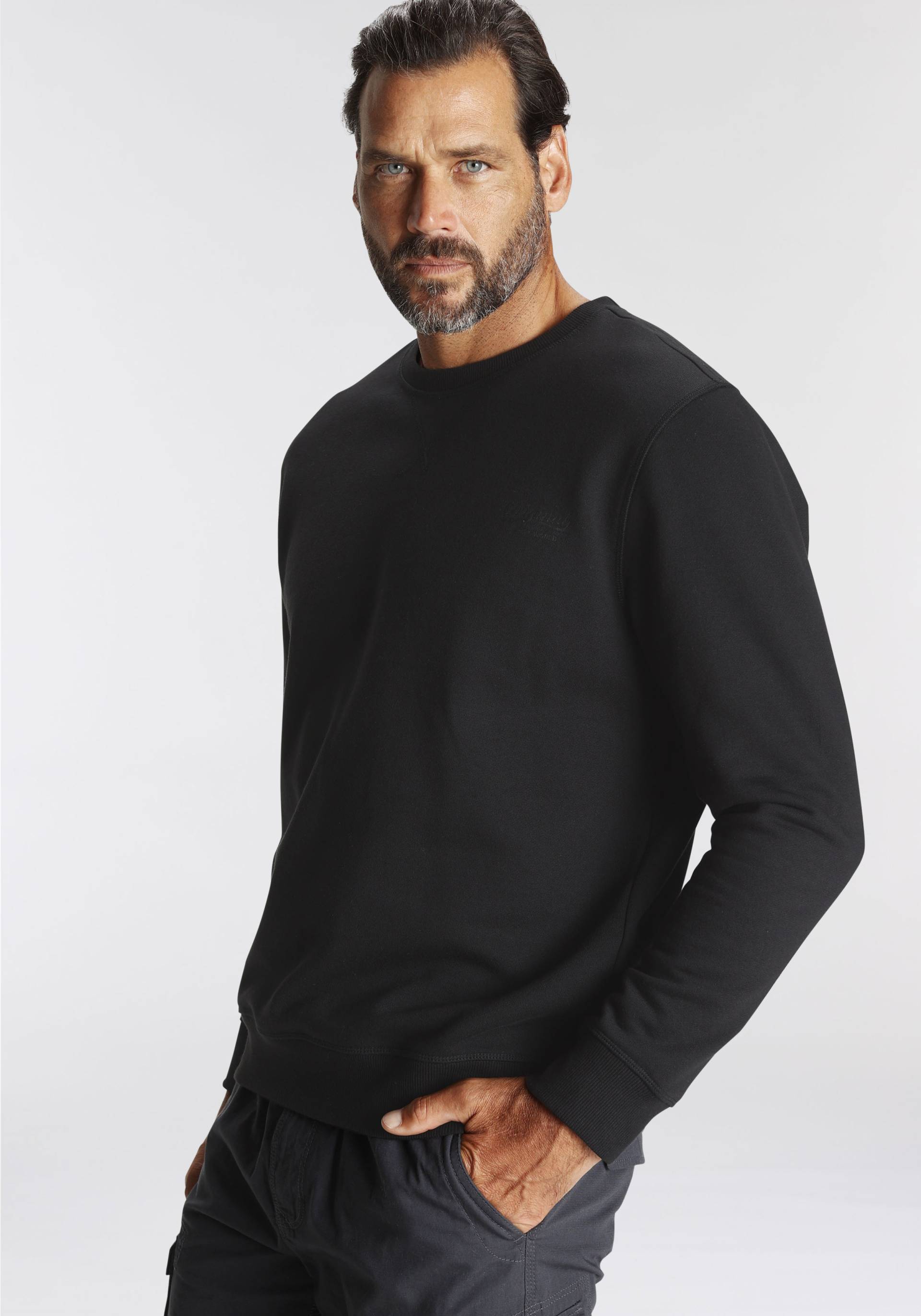 Man's World Sweatshirt, Langarm, Basic-Stil, unifarben, Rundhalsausschnitt von Man's World