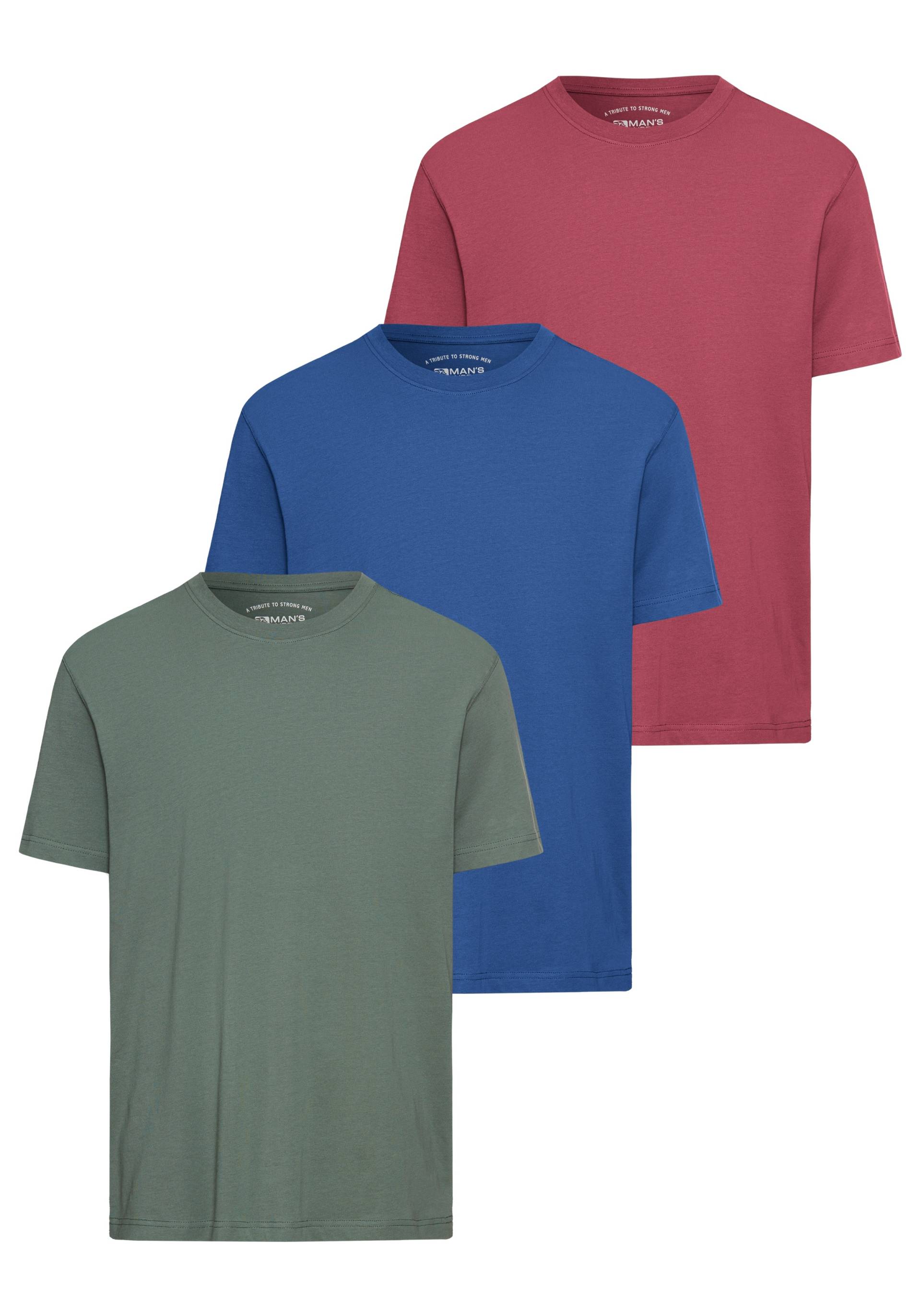 Man's World T-Shirt »neue Farben!«, Kurzarm, unifarben, Rundhals, aus Baumwolle von Man's World