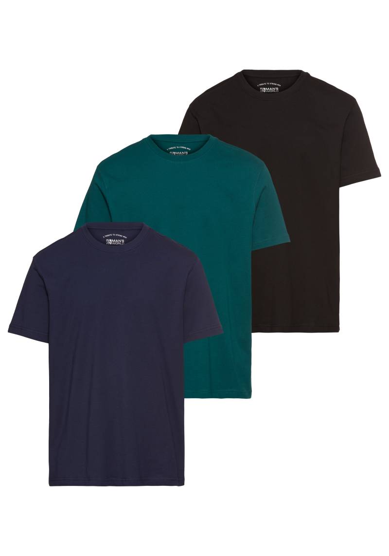 Man's World T-Shirt »neue Farben!«, Kurzarm, unifarben, Rundhals, aus Baumwolle von Man's World