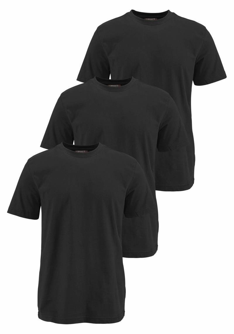 Man's World T-Shirt, Kurzarm, unifarben, Rundhals, aus Baumwolle, im 3er-Pack von Man's World