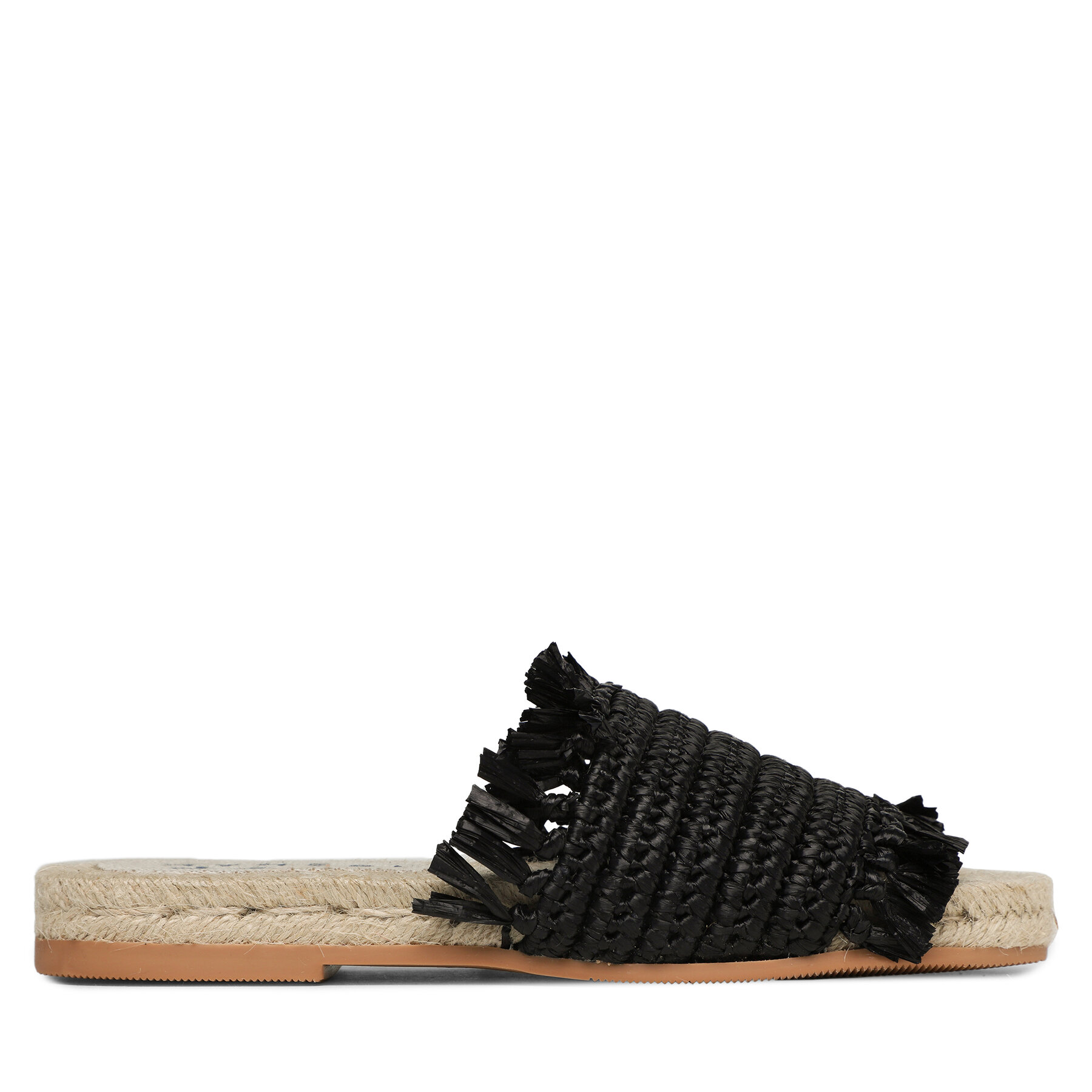 Espadrilles Manebi Fringed Knots Raffia Jute Sandals V 3.1 Y0 Schwarz von Manebi