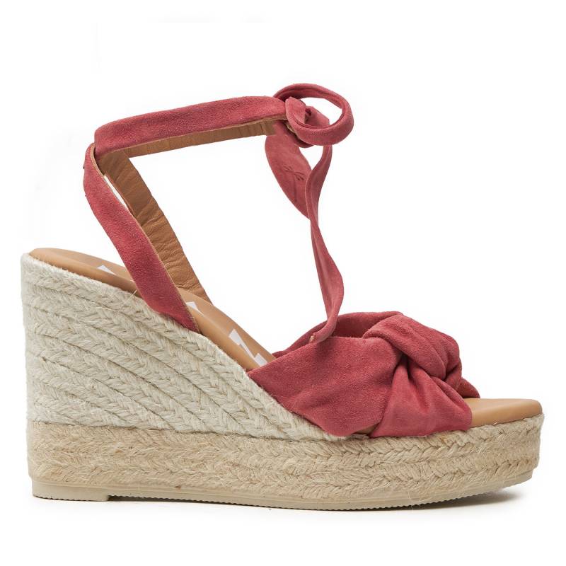 Espadrilles Manebi Hamptons Wedge Espadrilles With Knot W 1.5 WS Dunkelrot von Manebi