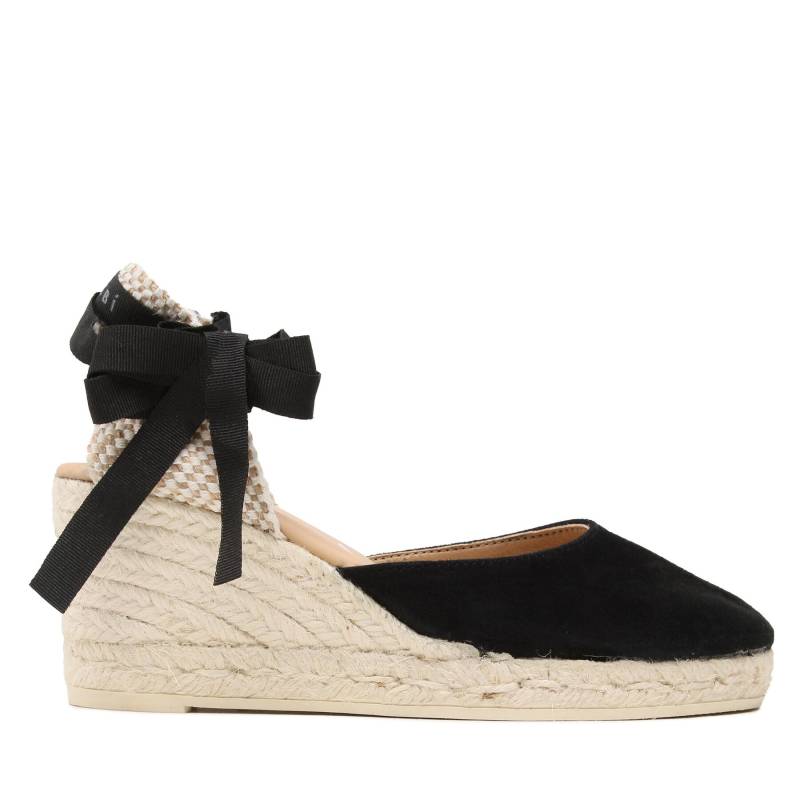 Espadrilles Manebi Soft Suede Low Wedge Espadrilles K 1.0 WL Schwarz von Manebi