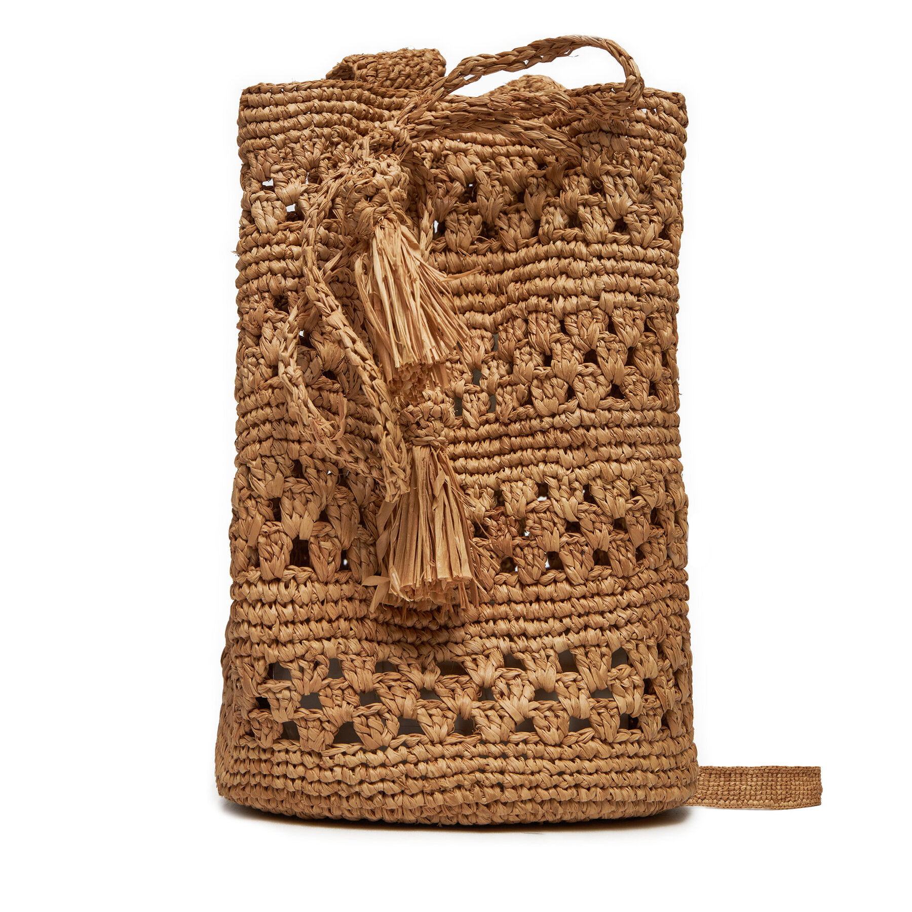 Handtasche Manebi Handcrafted Raffia Beach Bucket Weaving V 2.2 AO Braun von Manebi