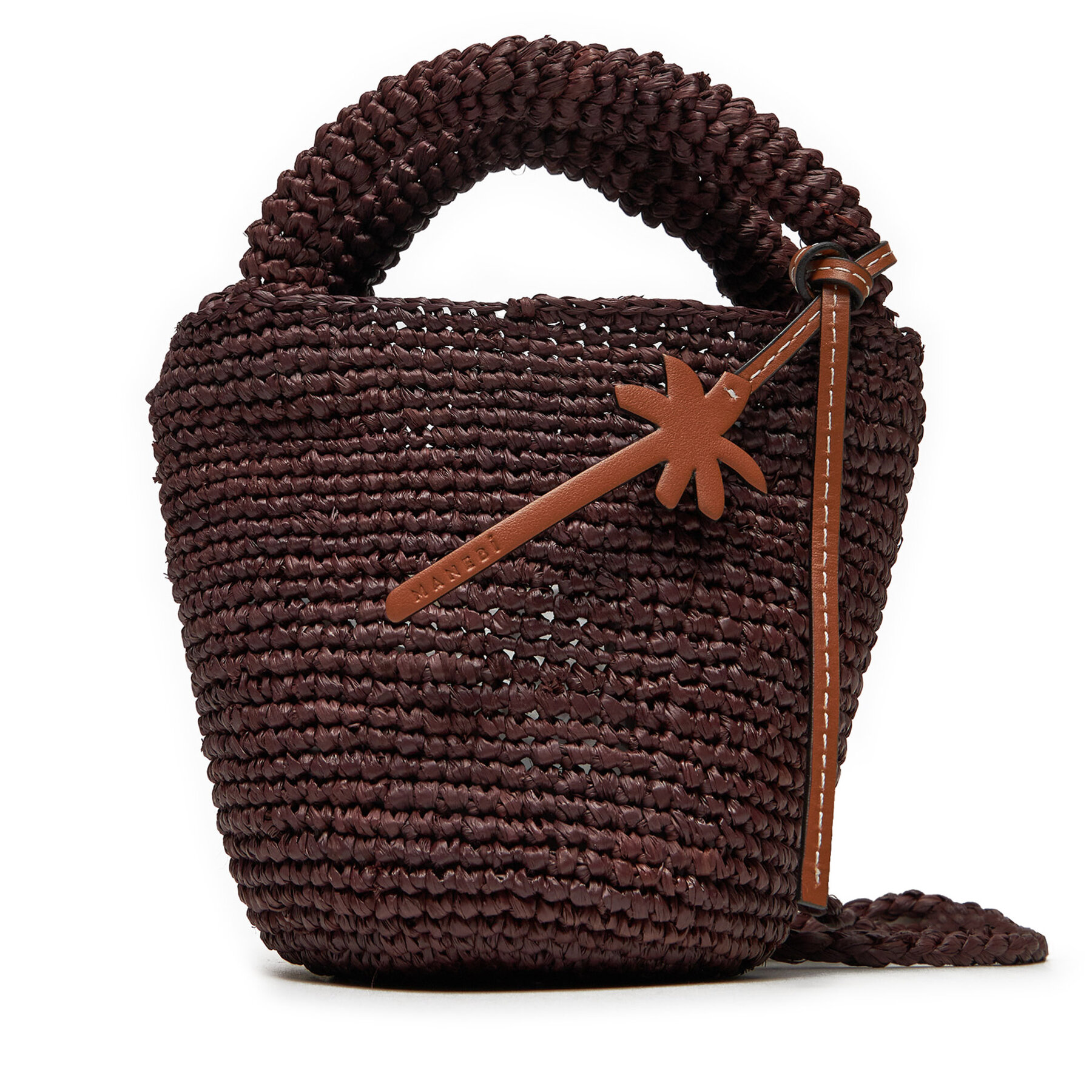 Handtasche Manebi Handcrafted Raffia Summer Bag Mini V 7.4 AM Braun von Manebi