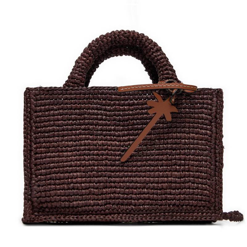 Handtasche Manebi Handcrafted Raffia Sunset Bag Mini V 7.4 CO Braun von Manebi