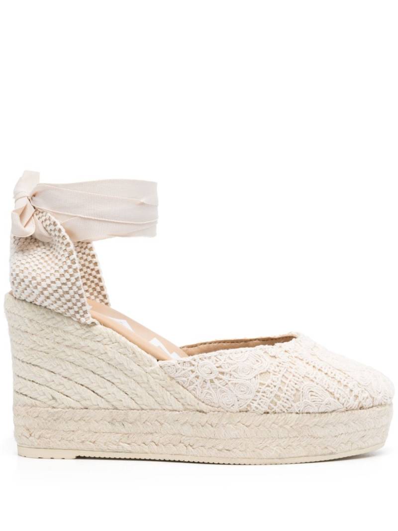 Manebi Yucatán 100mm wedge espadrilles - Neutrals von Manebi