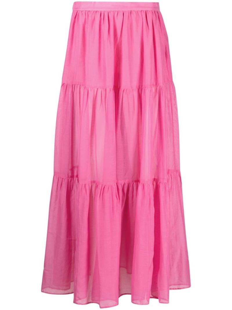 Manebi cotton-silk blend tiered skirt - Pink von Manebi