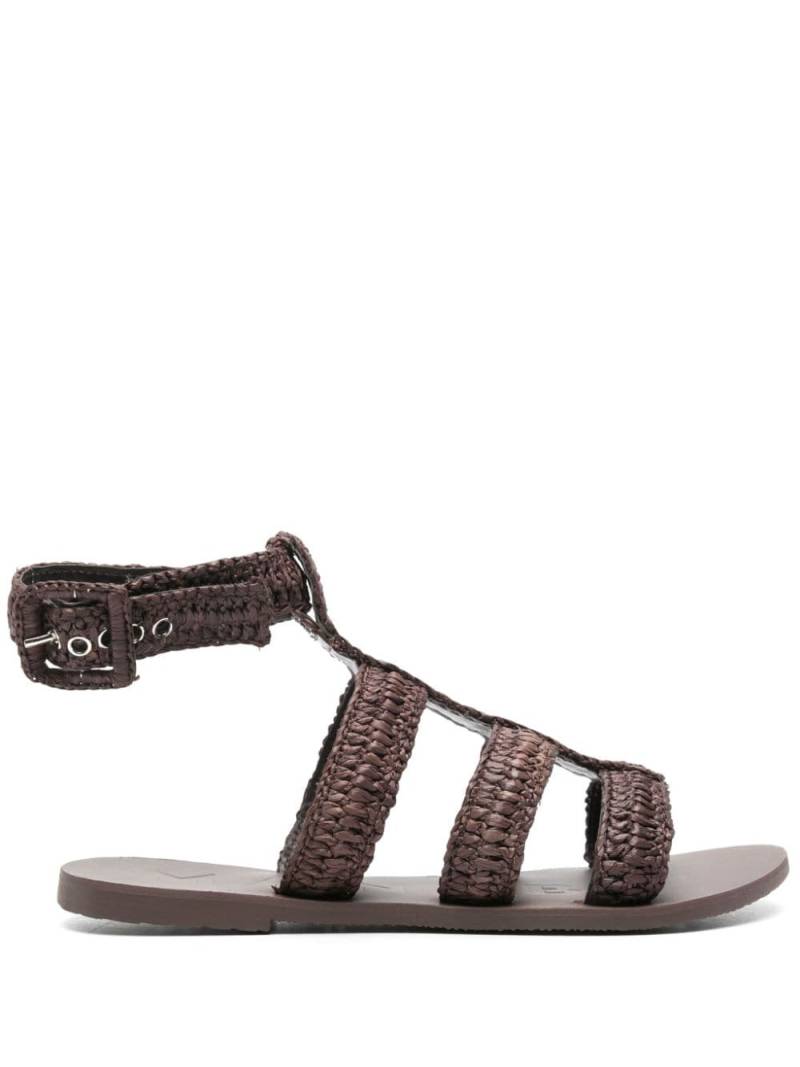 Manebi gladiator interwoven raffia sandals - Brown von Manebi