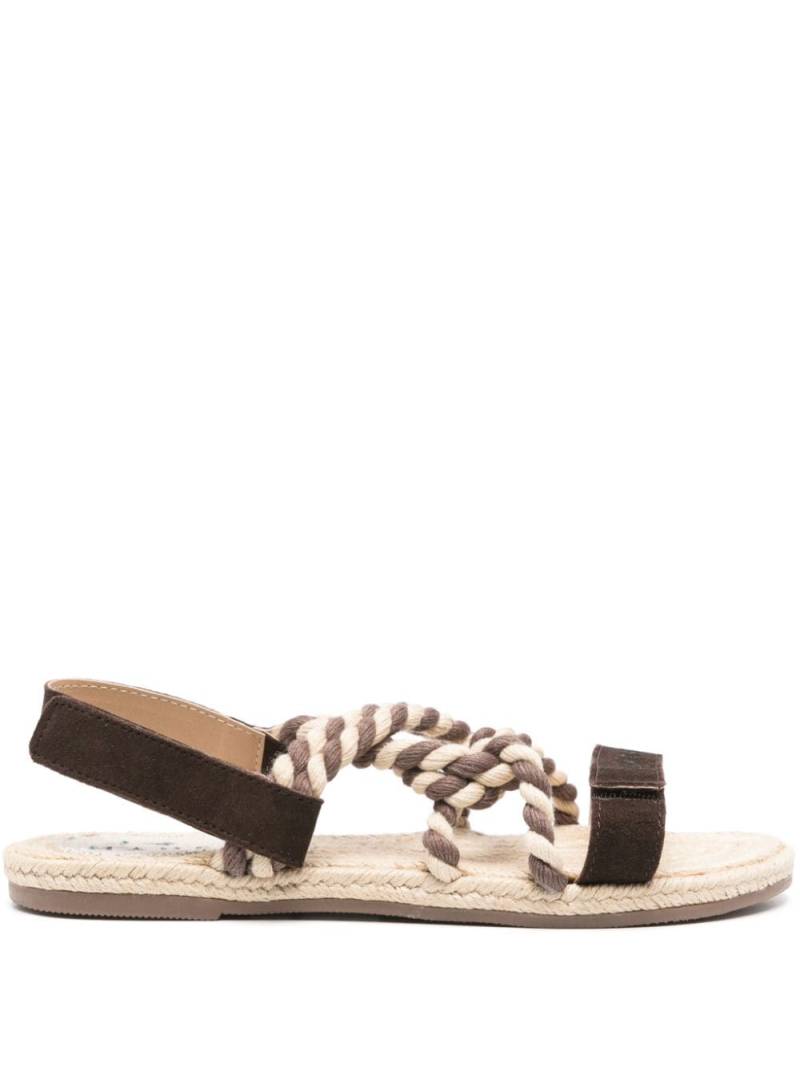 Manebi logo-ebossed suede sandals - Brown von Manebi