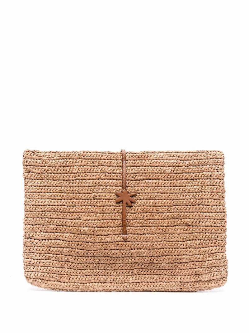 Manebi raffia-woven clutch bag - Neutrals von Manebi