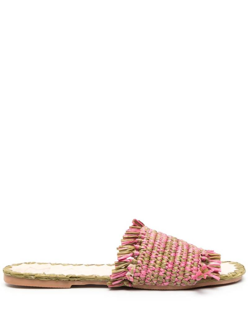 Manebi woven flat slides - Pink von Manebi