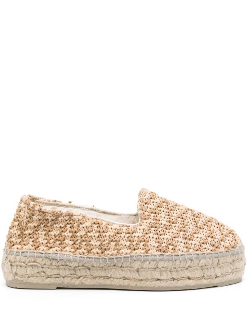 Manebi zigzag-woven raffia espadrilles - Neutrals von Manebi