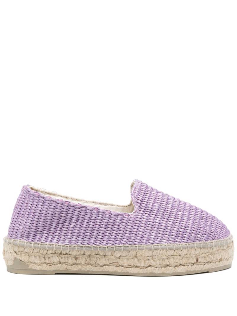 Manebi zigzag-woven raffia espadrilles - Purple von Manebi