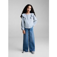 Bluse aus Crinkle-Baumwoll-Gaze von Mango Kids