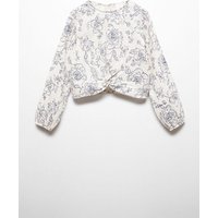 Gemusterte Bluse mit Knoten von Mango Kids