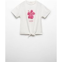 Gemustertes T-Shirt mit Knotendetail von Mango Kids