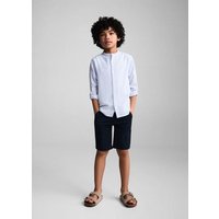 Gestreiftes Leinenhemd mit Stehkragen Gestreiftes Leinenhemd mit Stehkragen von Mango Kids
