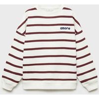 Gestreiftes Sweatshirt mit Stickereien Gestreiftes Sweatshirt mit Stickereien von Mango Kids