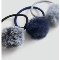 3er-Pack Pompon-Haargummis von Mango Kids