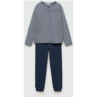 Langer Baumwoll-Pyjama mit Streifenmuster Langer Baumwoll-Pyjama mit Streifenmuster von Mango Kids