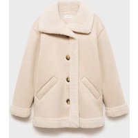 Mantel aus Rauleder mit Shearling-Innenfutter Mantel aus Rauleder mit Shearling-Innenfutter von Mango Kids