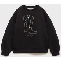 Baumwoll-Sweatshirt mit Stickdetail von Mango Kids