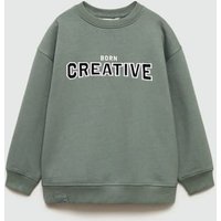 Baumwoll-Sweatshirt mit Stickdetail von Mango Kids