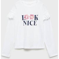 Langärmlies T-Shirt mit Rüschen von Mango Kids