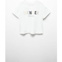 T-Shirt mit gestickter Aufschrift von Mango Kids