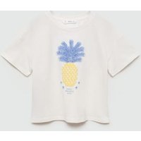 Baumwoll-T-Shirt mit aufgeprägtem Ananas-Muster von Mango Kids