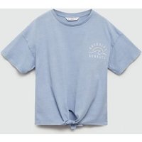 T-Shirt mit Schriftzug und Knotendetail von Mango Kids