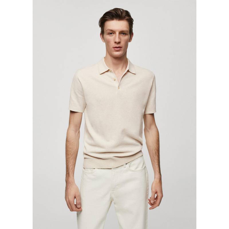 Poloshirt, Kurzarm Herren Beige  M von Mango Man