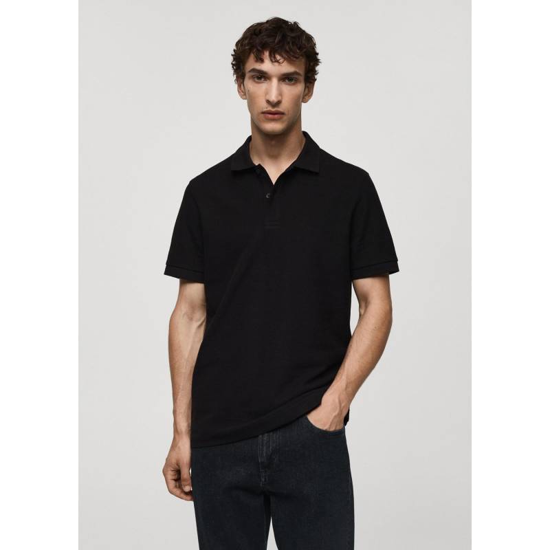 Poloshirt, Kurzarm Herren Black M von Mango Man