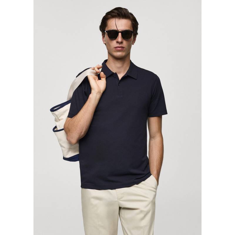 Poloshirt, Kurzarm Herren Marine L von Mango Man