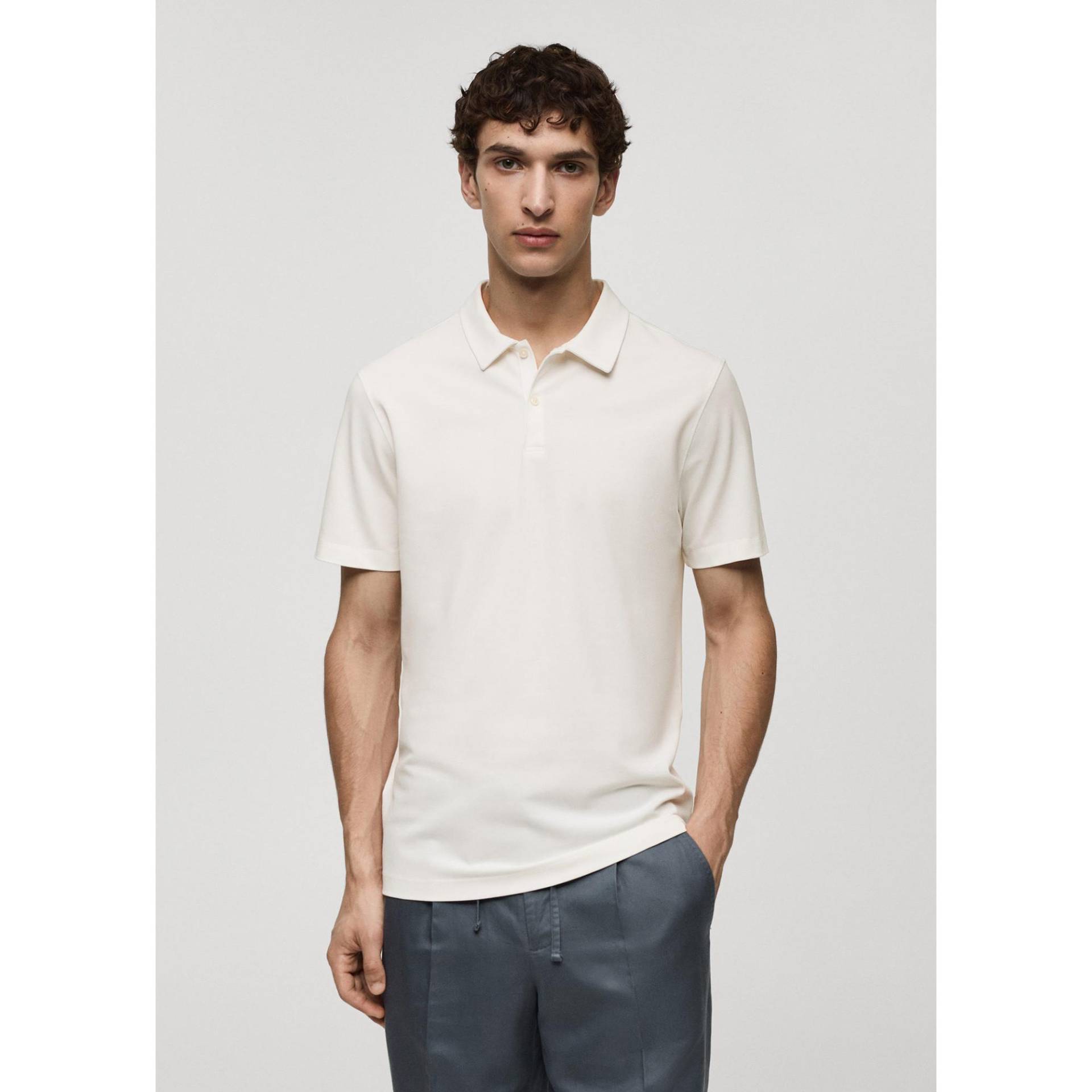 Poloshirt, Kurzarm Herren Nature L von Mango Man