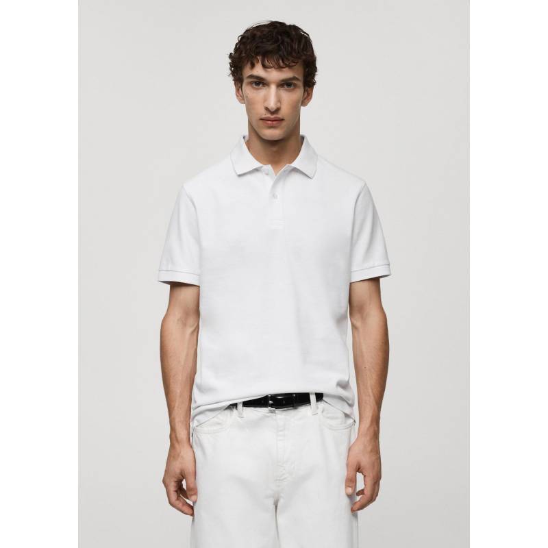 Poloshirt, Kurzarm Herren Weiss L von Mango Man