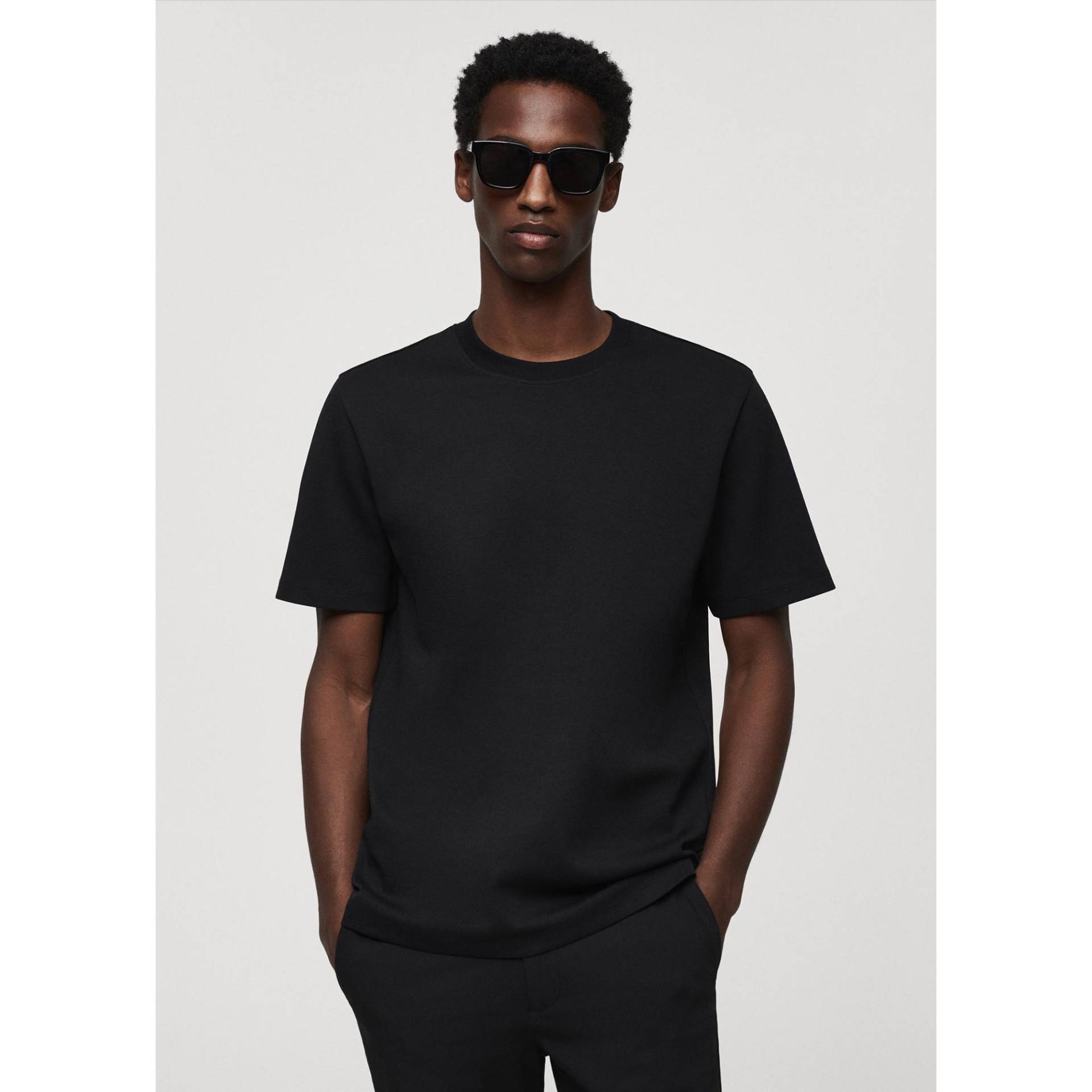 T-shirt Herren Black L von Mango Man