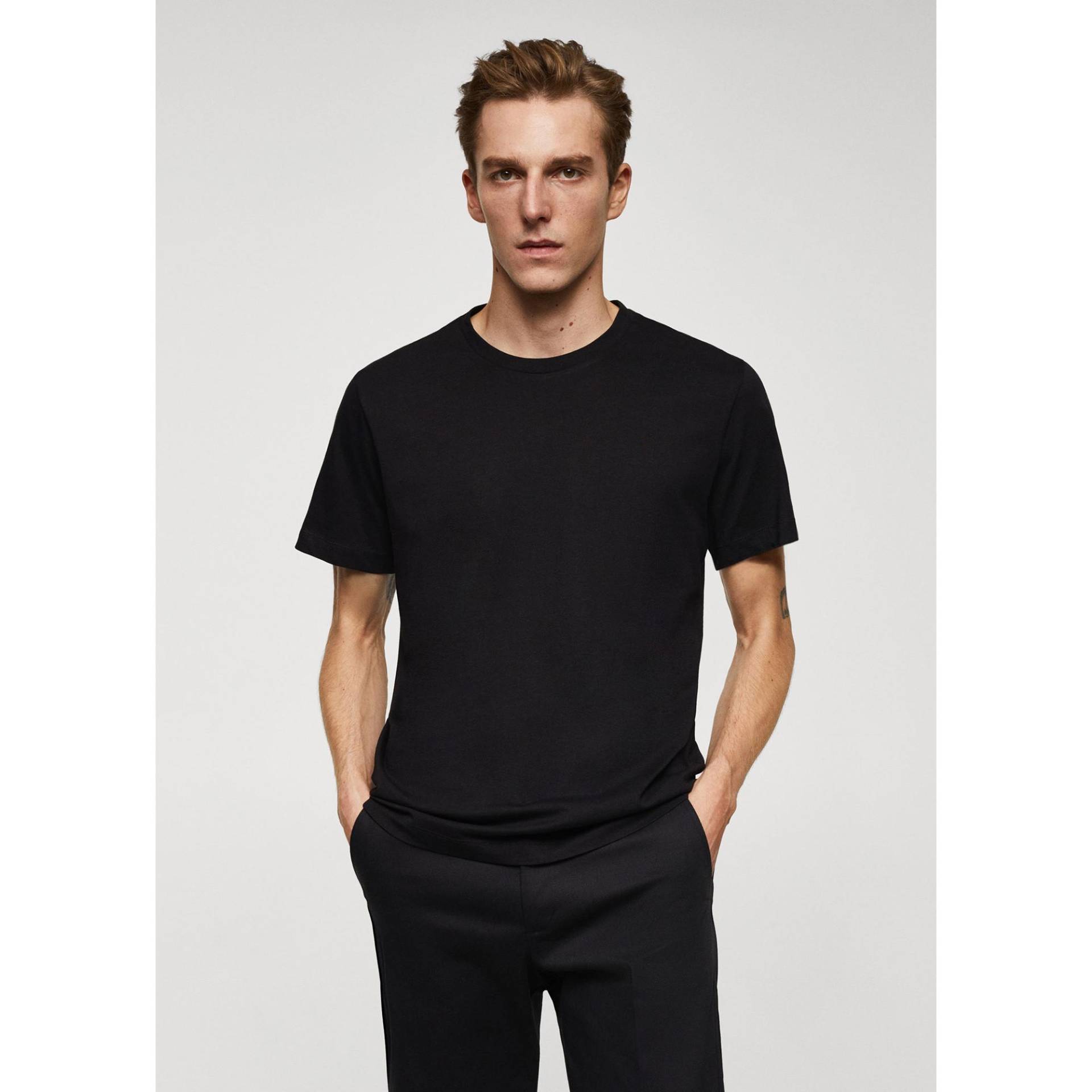 T-shirt Herren Black L von Mango Man