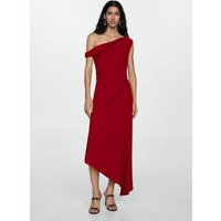 Asymmetrisches Kleid mit Raffdetails von Mango