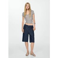 Jeans-Bermudashorts mit Ziernähten von Mango