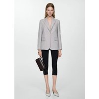 Hahnentritt-Blazer aus Leinen von Mango