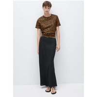 Baumwoll-T-Shirt mit Animal-Print von Mango