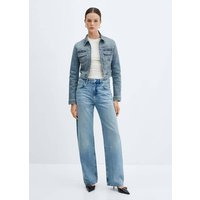 Cropped-Jeansjacke mit Reißverschluss von Mango