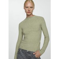 Gerippter Pullover mit halbhohem Kragen von Mango