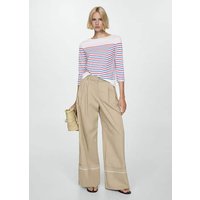 Gestreiftes T-Shirt mit Bateau-Ausschnitt Gestreiftes T-Shirt mit Bateau-Ausschnitt von Mango